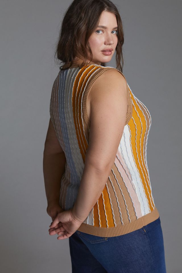 Eva Franco Shimmer-Striped Sweater Tee #5