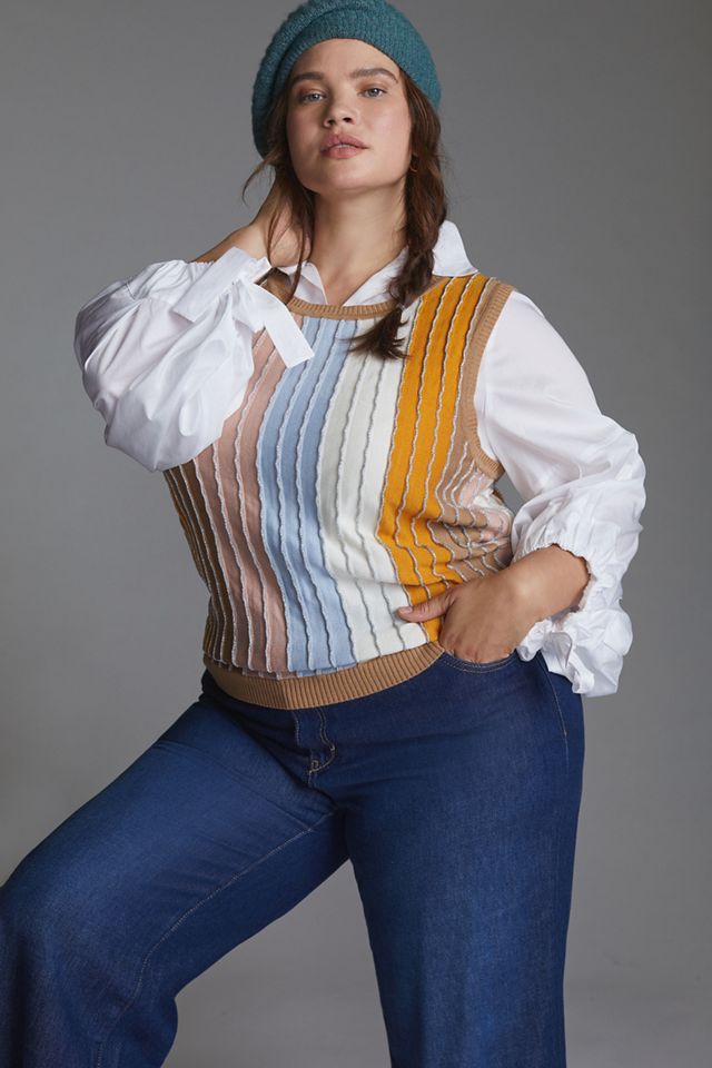 Eva Franco Shimmer-Striped Sweater Tee #3