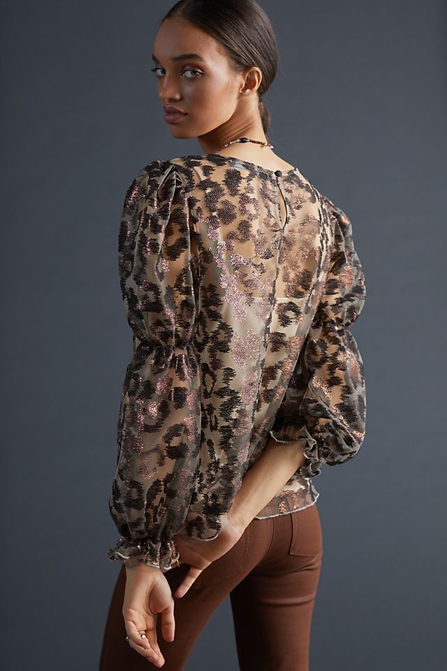 Eva Franco Sheer Leopard Top