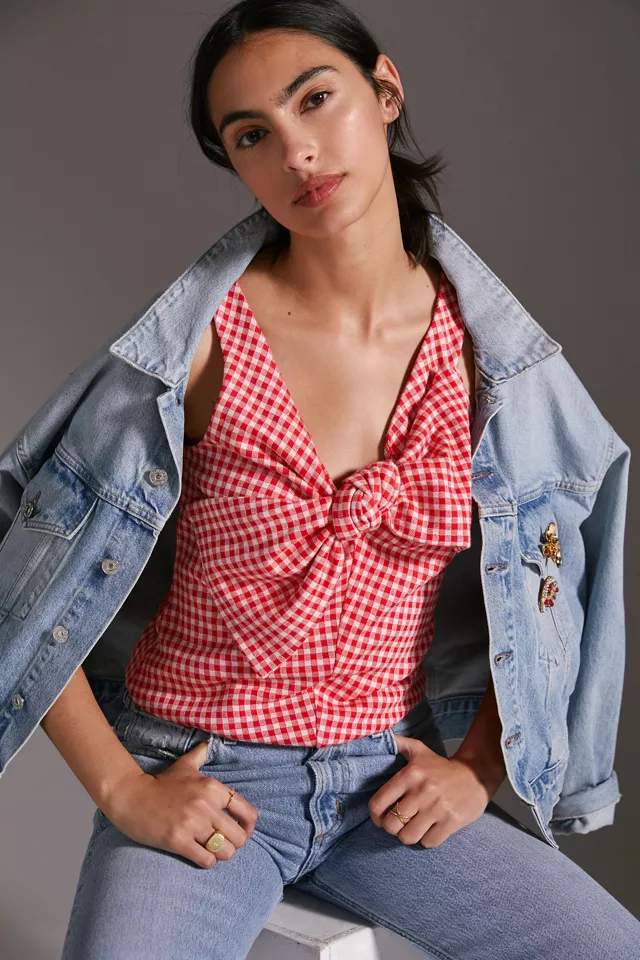 Eva Franco Gingham Bow Top