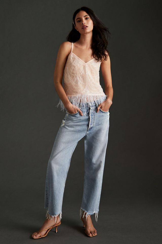 Eva Franco Sequin Feather-Hem Tank #3