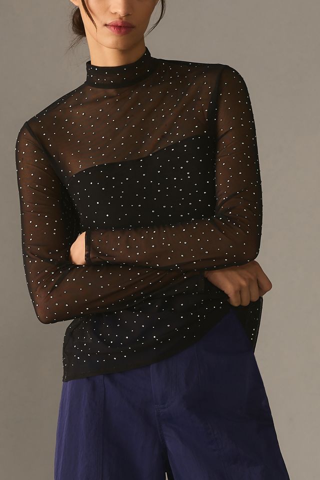 Eva Franco Starlight Long-Sleeve Sheer Tunic #3