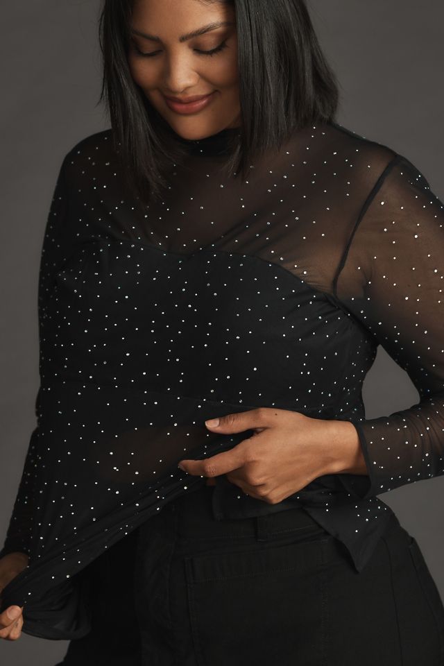 Eva Franco Starlight Long-Sleeve Sheer Tunic #7