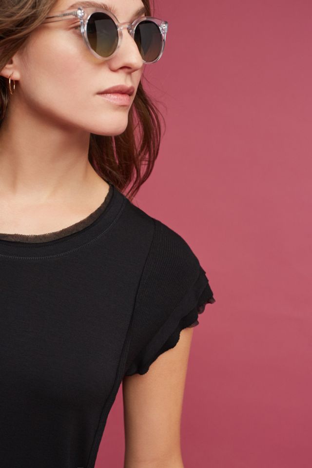 Chiffon-Trimmed Tee #1