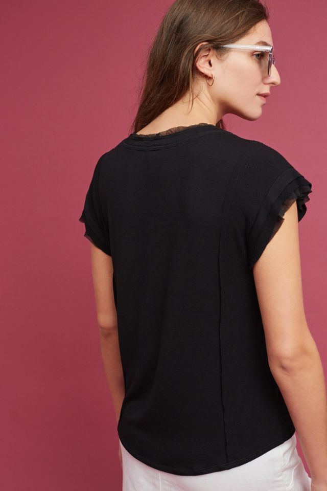 Chiffon-Trimmed Tee #2