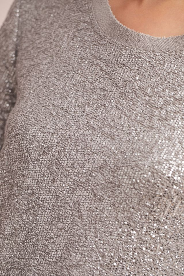 Roberta Pleated Sleeve Metallic Sweatshirt #4