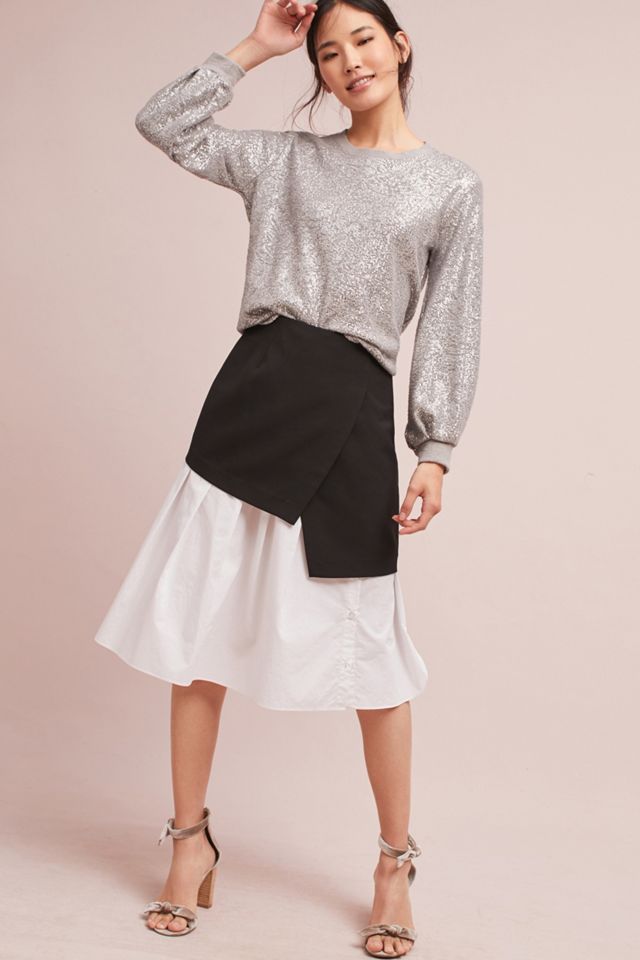 Roberta Pleated Sleeve Metallic Sweatshirt #2