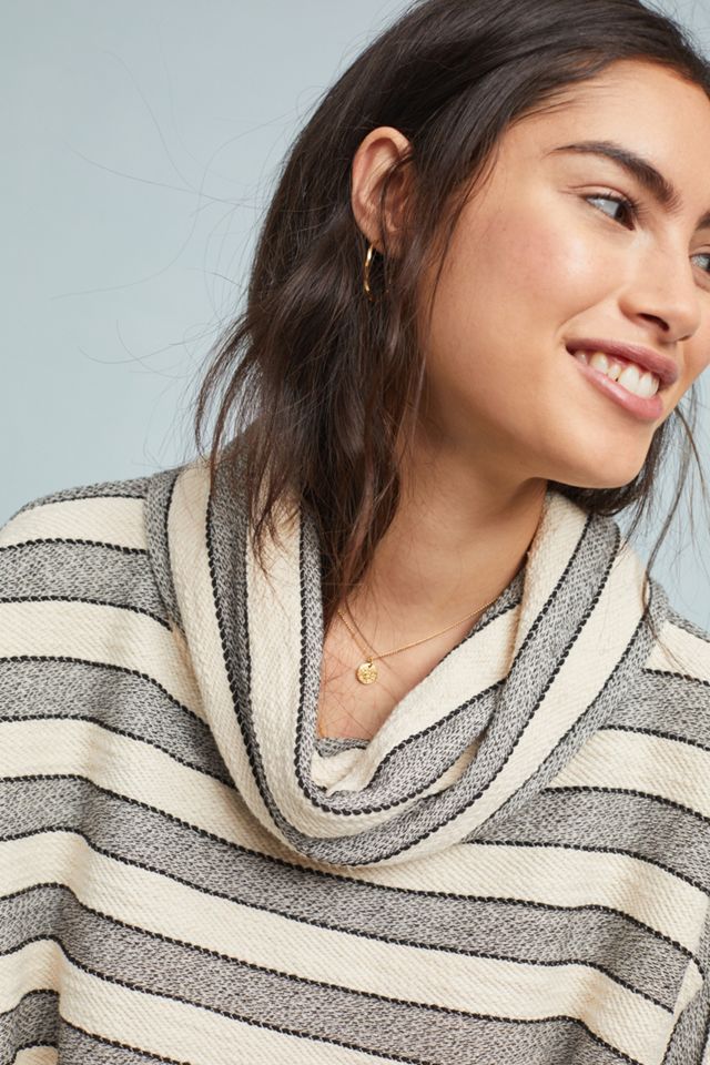 Striped Cowl Neck Tunic #1