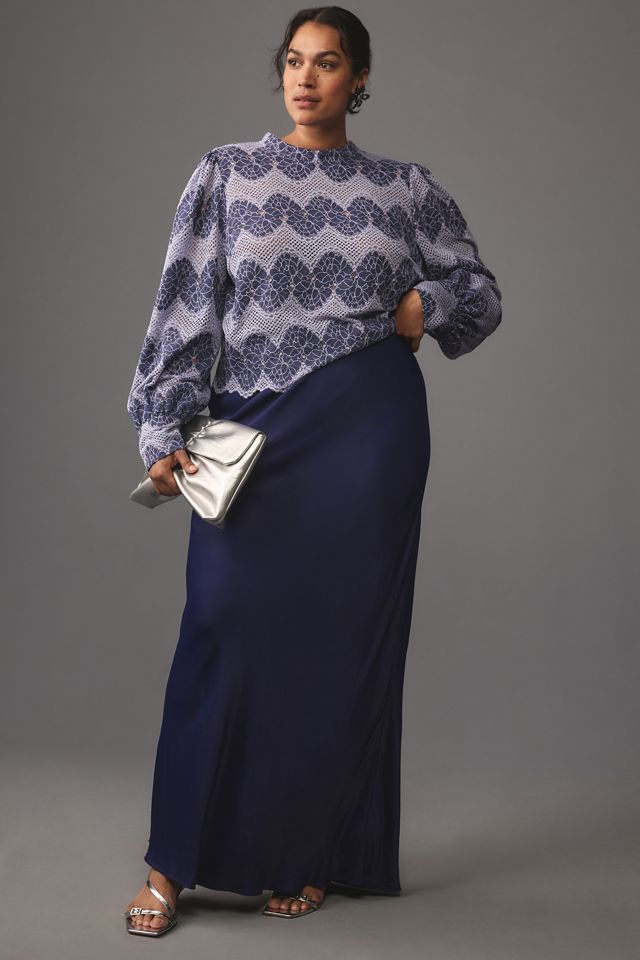 Dolan Left Coast Mock-Neck Lace Blouse #7