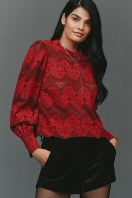 Dolan Left Coast Mock-Neck Lace Blouse product page