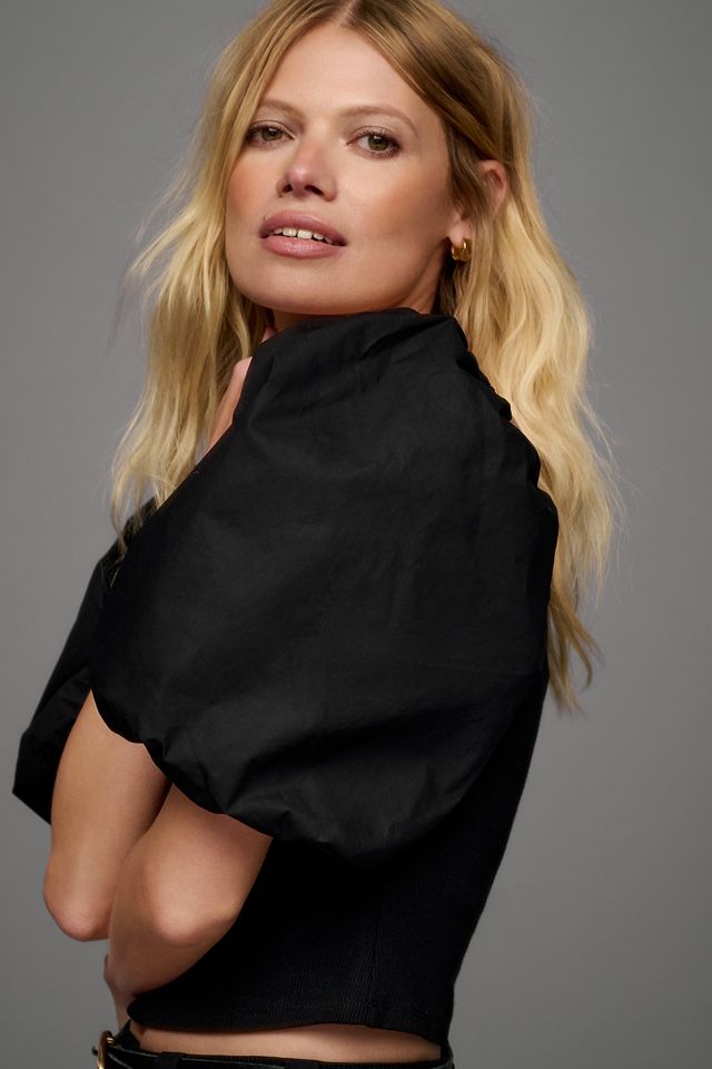 DOLAN Puff-Sleeve Halter-Tie Top #2