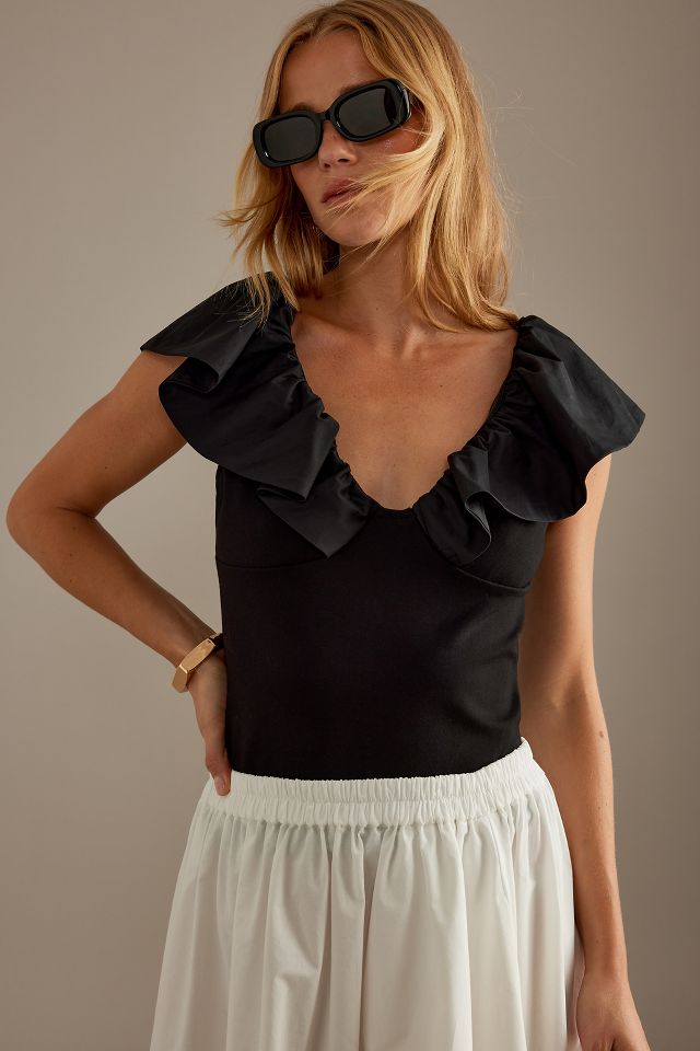 Dolan Left Coast Knit Ruffle Top | Anthropologie UK