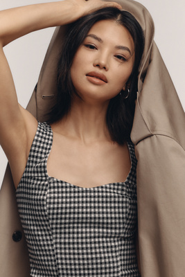 Dolan Gingham Corset Tank Top
