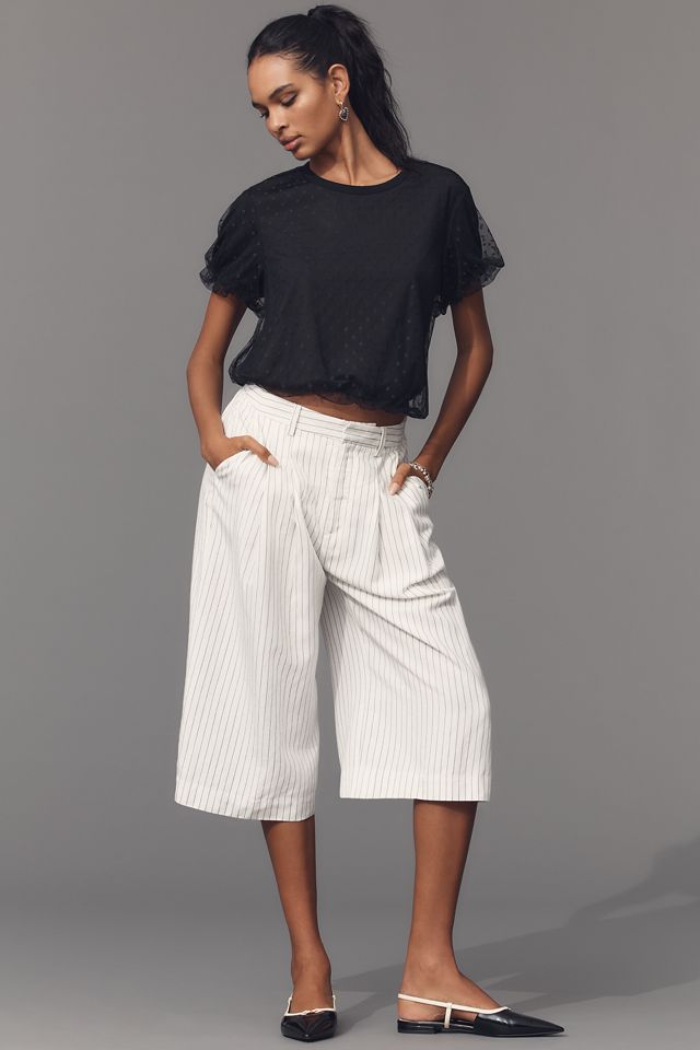 Dolan Left Coast Mesh Dot Short Sleeve Bubble Top  #2