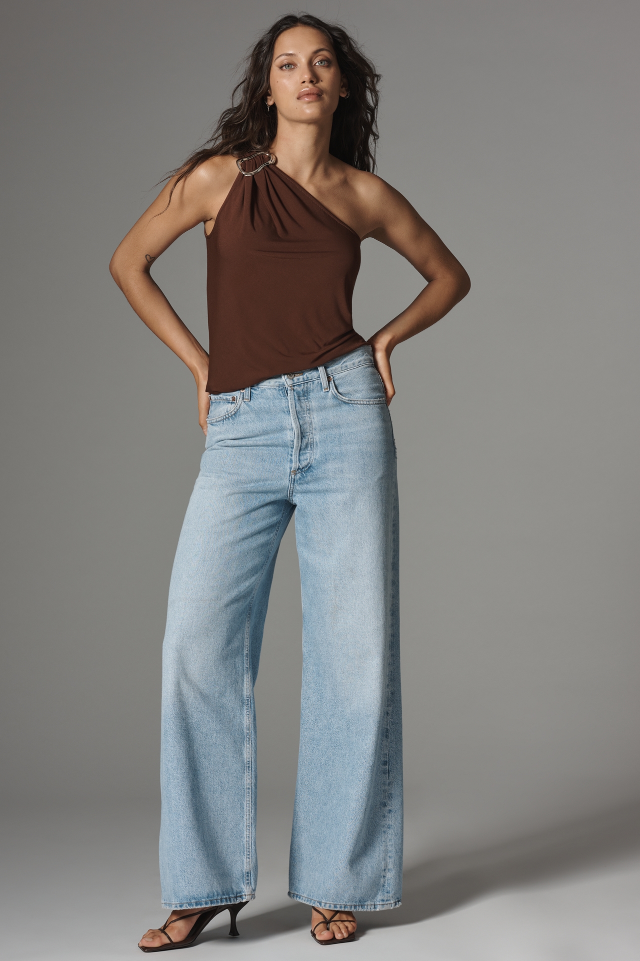 Dolan Left Coast One-Shoulder Buckle Top