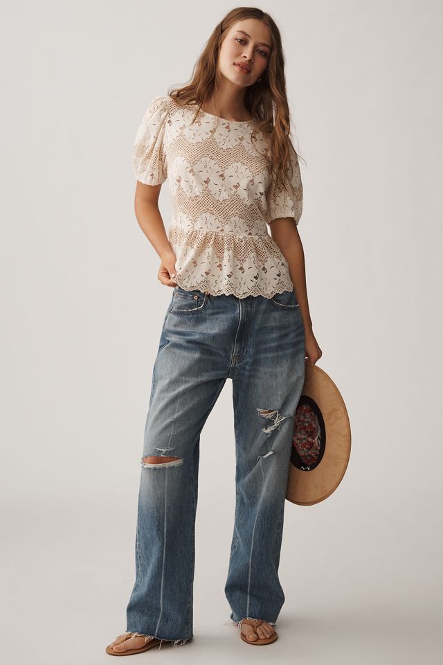 Dolan Left Coast Printed Peplum Top #2