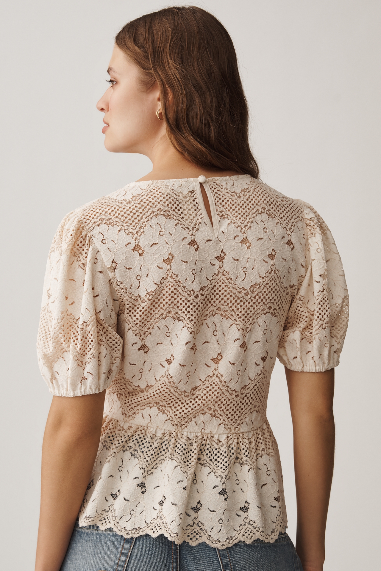 Dolan Left Coast Printed Peplum Top