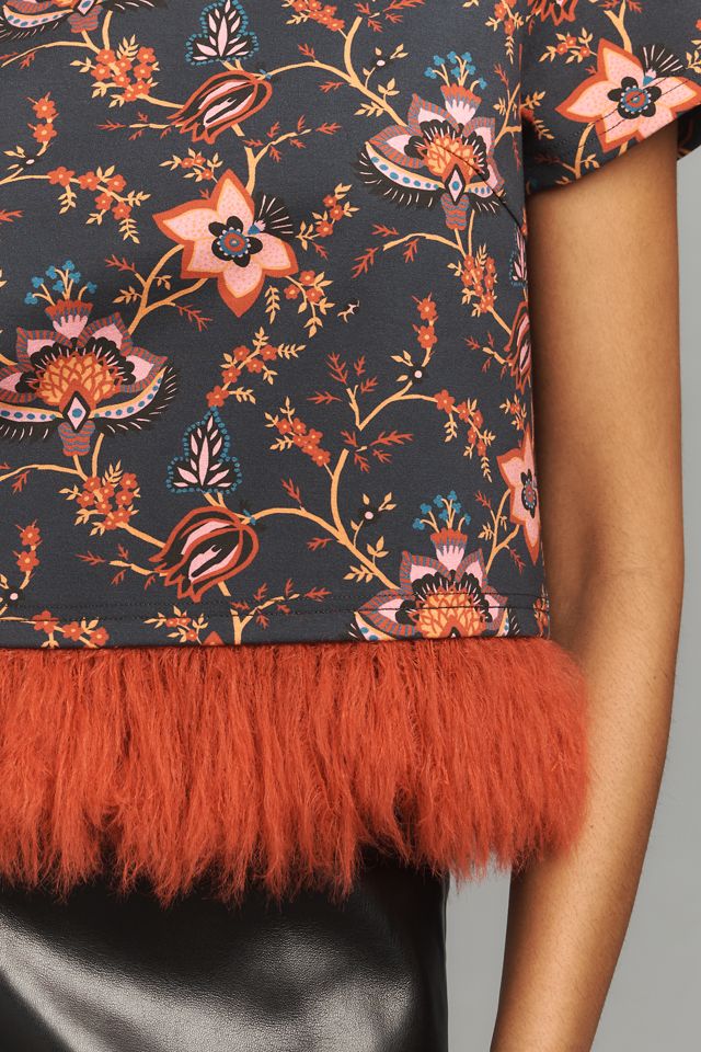 Dolan Left Coast Printed Faux-Fur Top #2