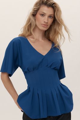 Dolan Left Coast Pleated Peplum Top