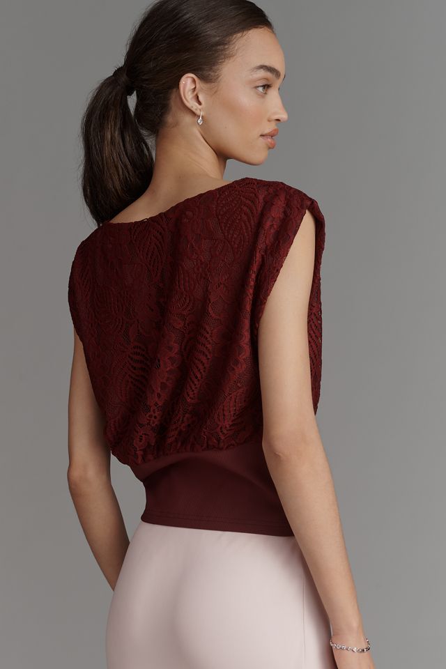 Dolan Left Coast Boat-Neck Cinched Lace Top #2