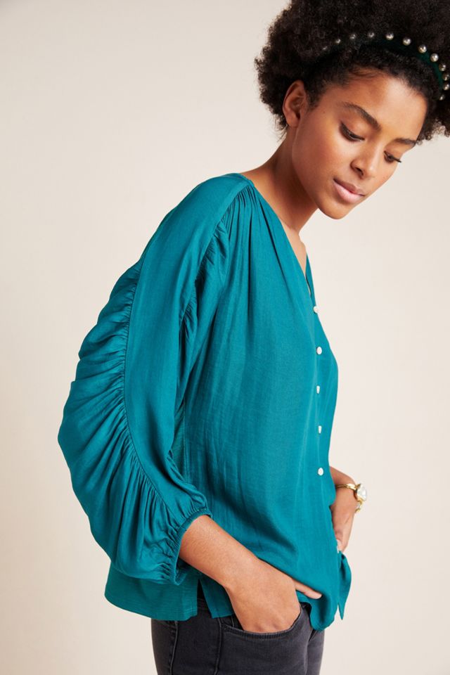 Rosa Ruched Buttondown #3