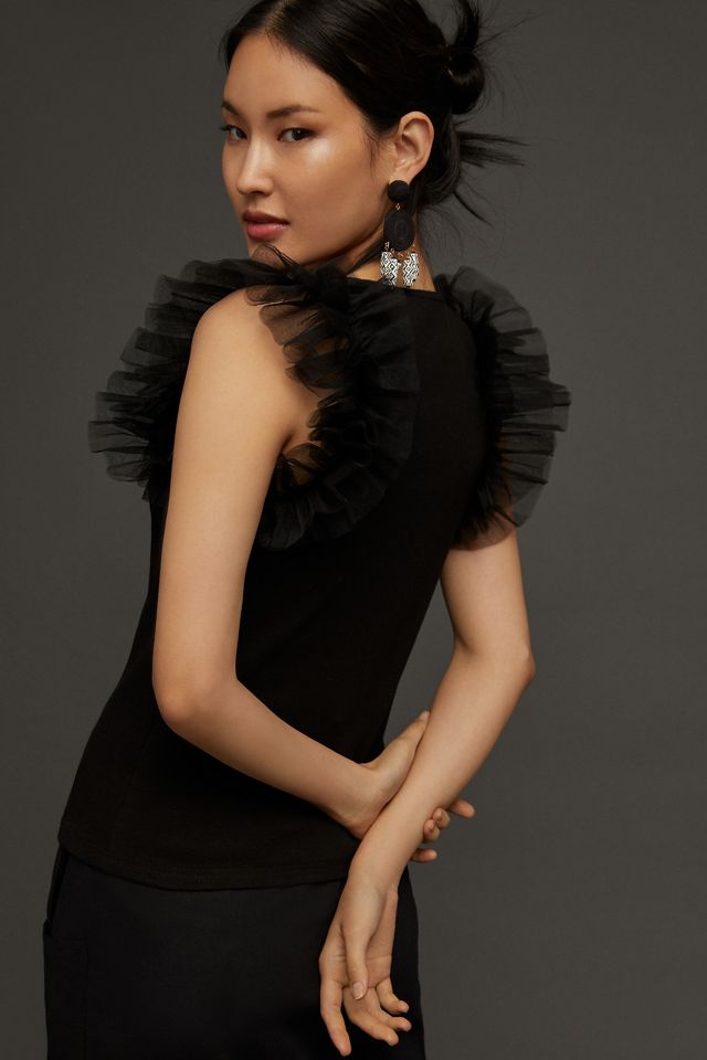 DOLAN Tulle Sleeve Tank Top #2