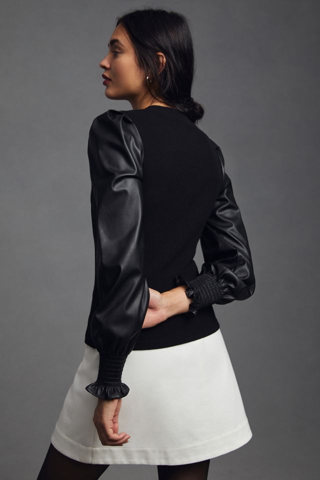 DOLAN Faux Leather Top #2