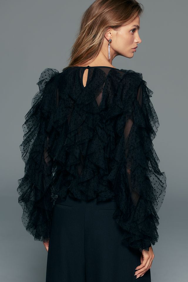 Dolan Left Coast Mesh Ruffle Top #1