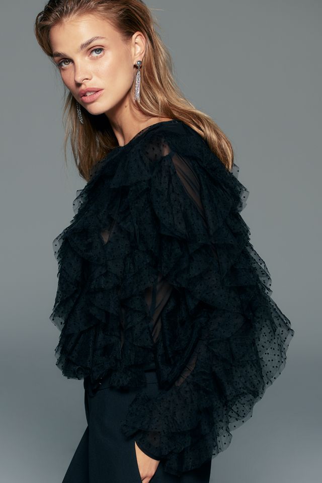 Dolan Left Coast Mesh Ruffle Top #2