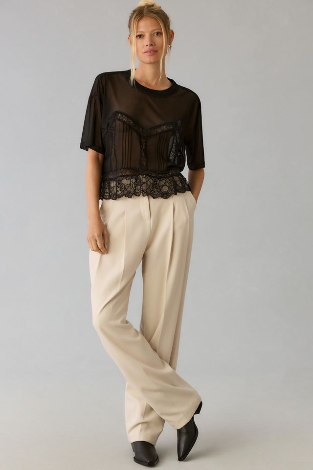 DOLAN Short-Sleeve Sheer Lace Top #2
