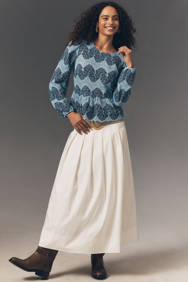 Dolan Left Coast Peplum Lace Blouse #1