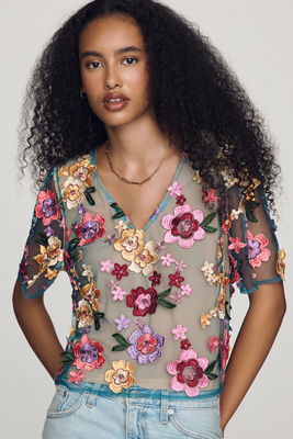 Dolan Left Coast 3D Floral Top | Anthropologie