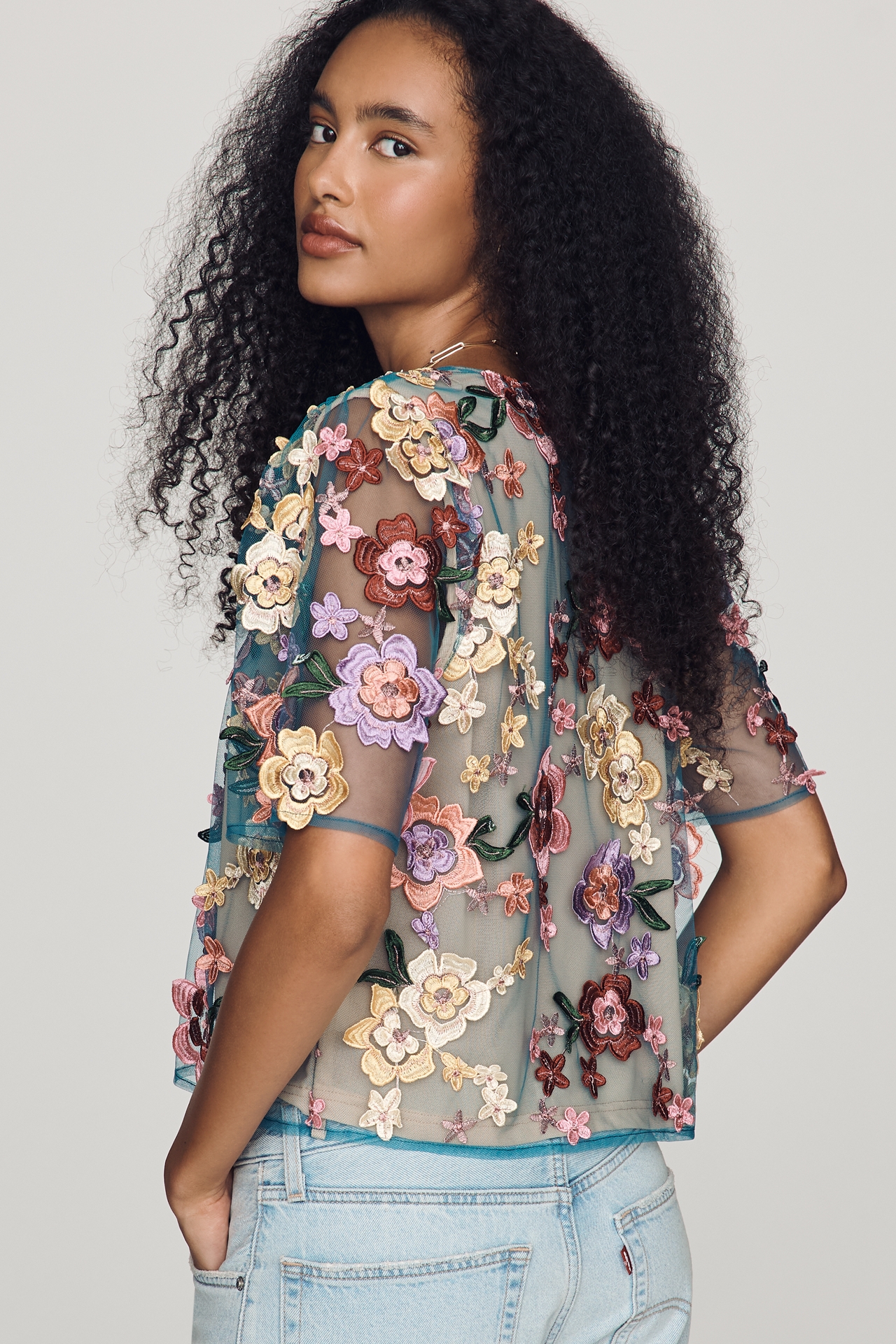 Dolan Left Coast 3D Floral Top