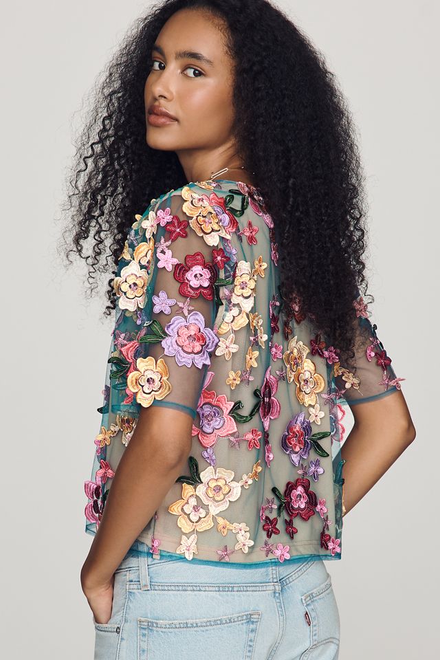 Dolan Left Coast 3D Floral Top | Anthropologie