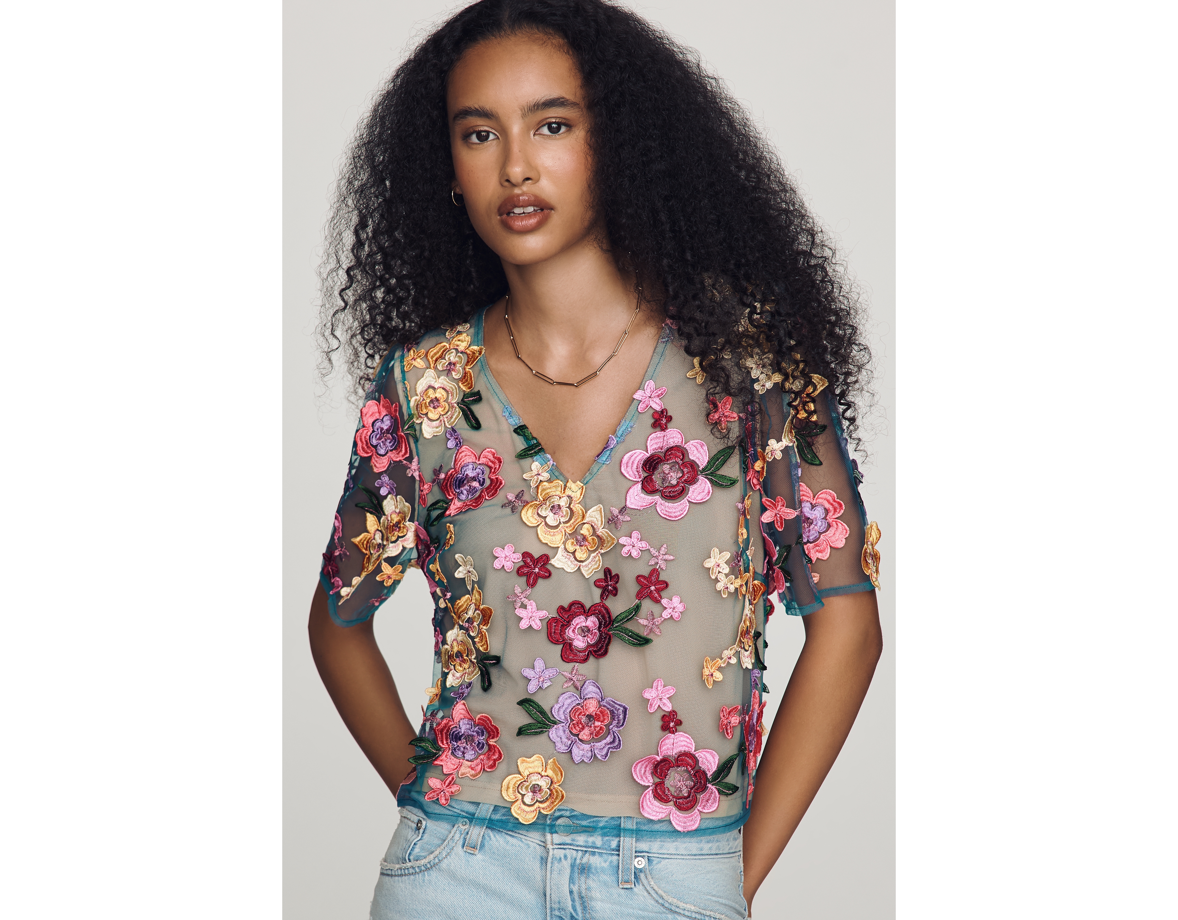 Dolan Left Coast 3D Floral Top