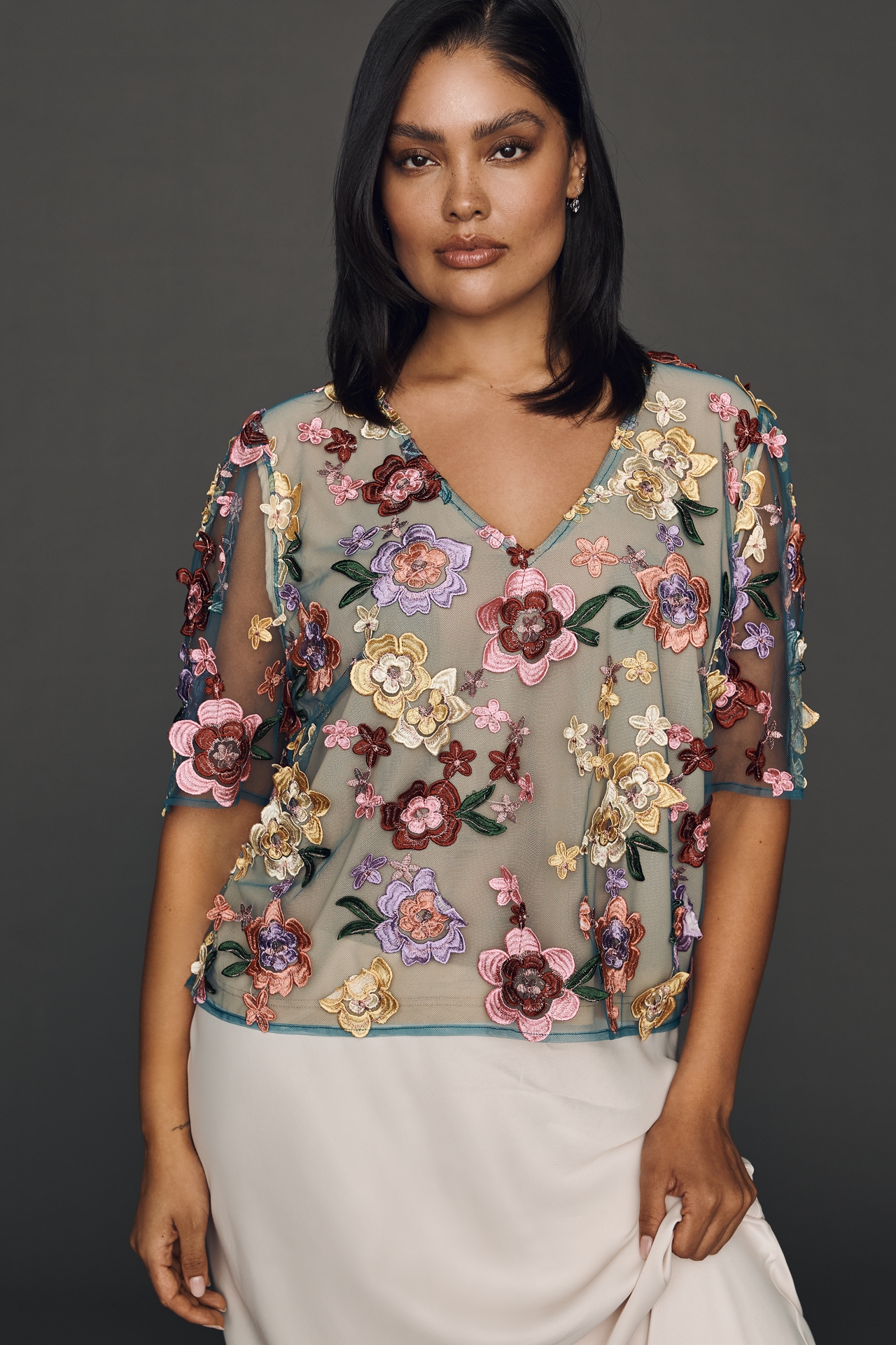 Dolan Left Coast 3D Floral Top