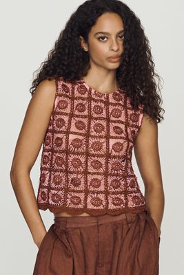 Dolan Left Coast Crochet Scallop Tank