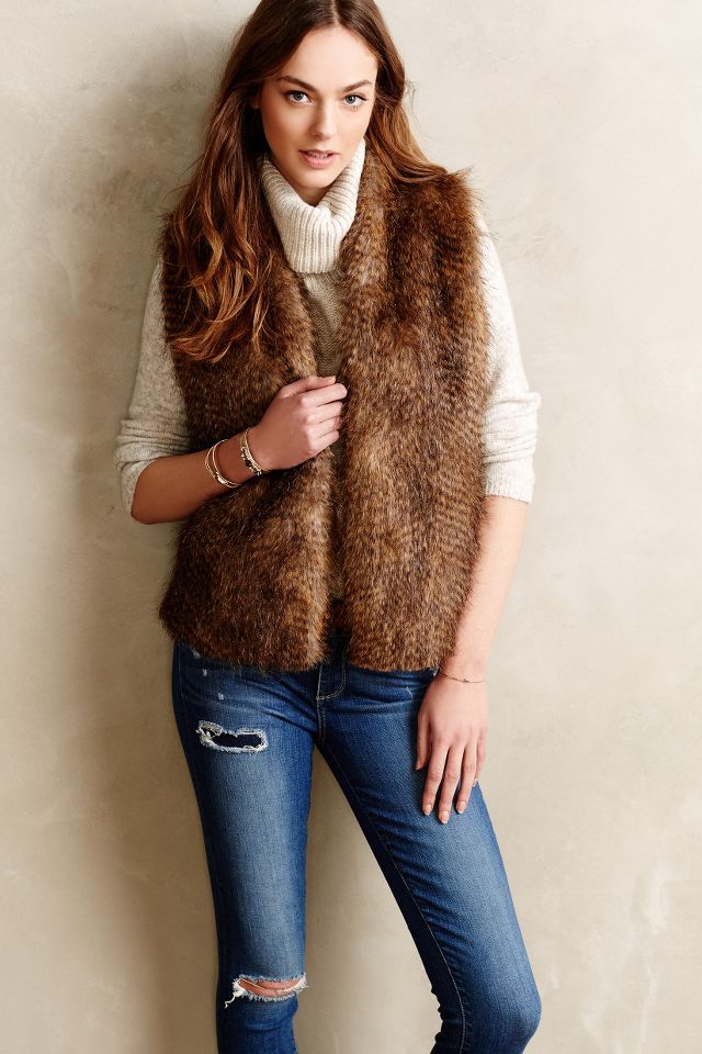 By Anthropologie Faux Fur Vest