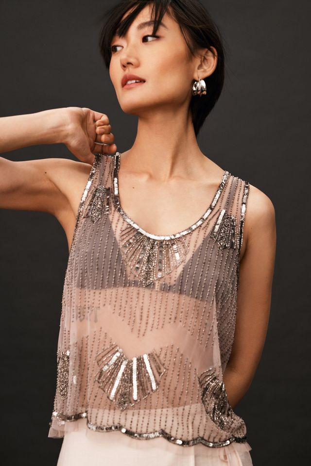 Mahila Scalloped Beaded Tank