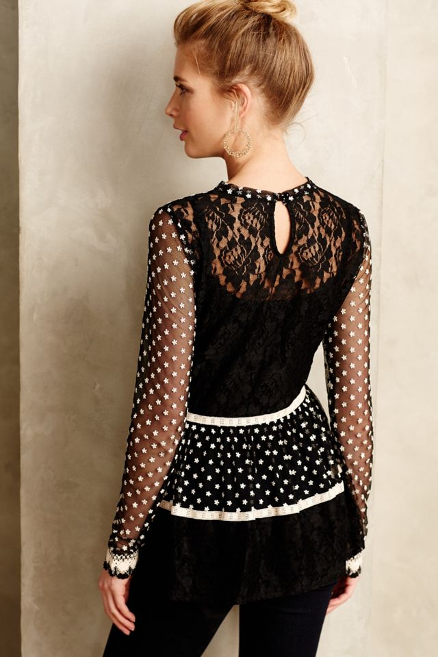 Embroidered Mesh Turtleneck #1