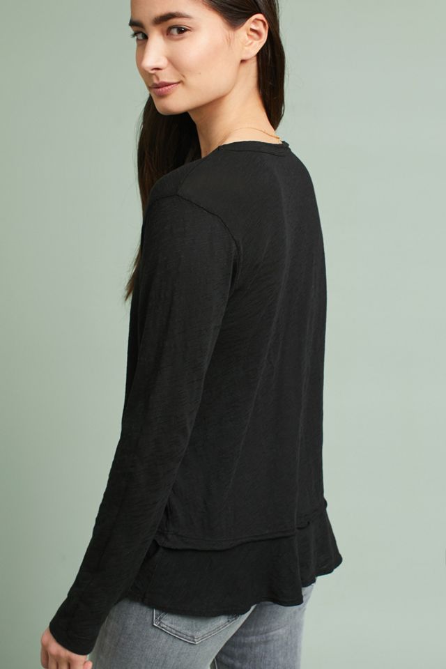 Ruffled V-Neck Tee #2