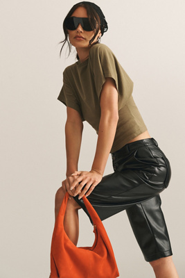 Agolde Britt Tee In Brown