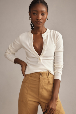 Citizen Of Humanity Varra Henley Top In White