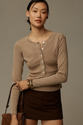 Citizen Of Humanity Varra Henley Top In White