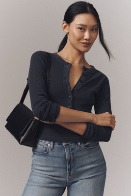 Citizen Of Humanity Varra Henley Top In Blue