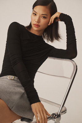 Agolde Tania Twist Tee In Black