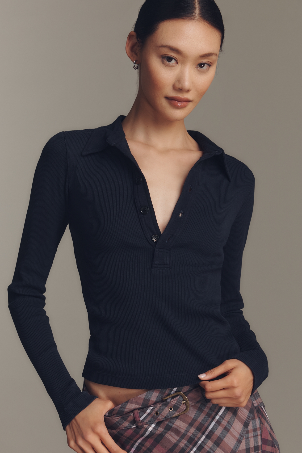 Citizens of Humanity Long-Sleeve 60's Polo Top