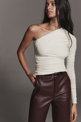 AGOLDE Annette One-Shoulder Ruched Top