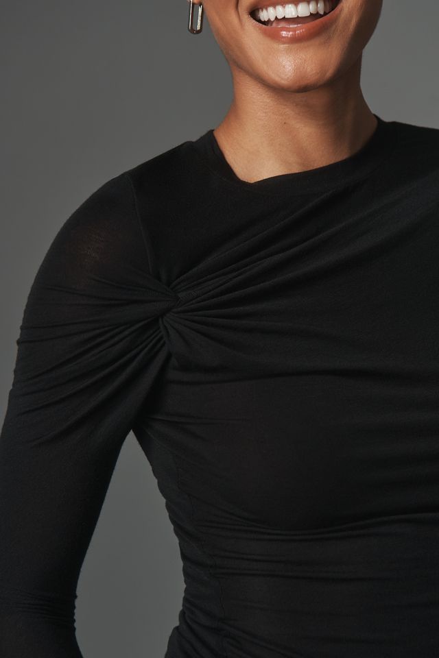 AGOLDE Lissa Long-Sleeve Twist Detail Top | Anthropologie
