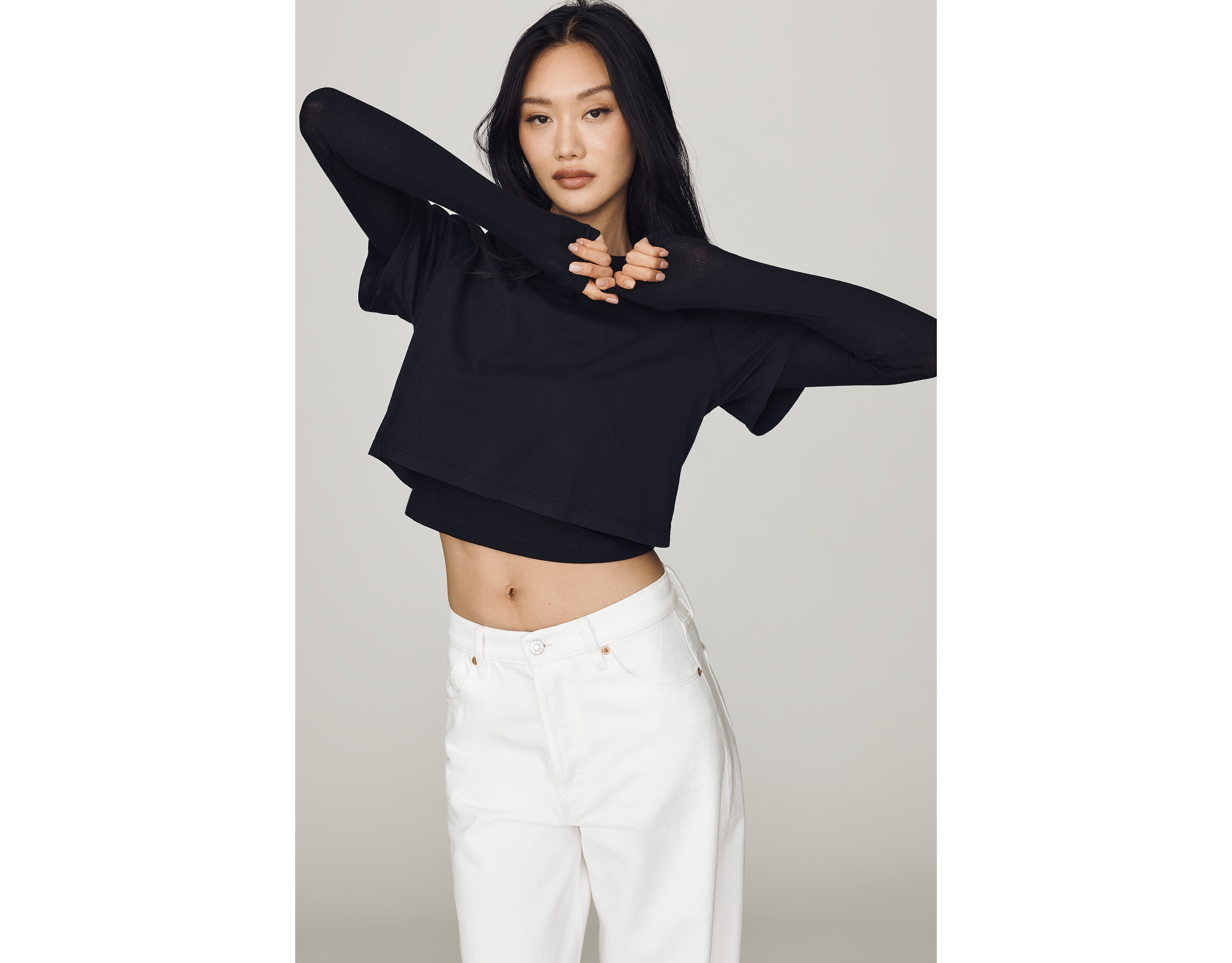 AGOLDE Romily 100% Cotton Long-Sleeve Tee